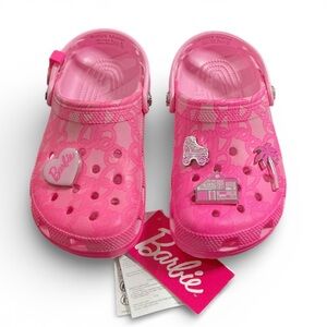 New authentic Crocs Barbie signature sandals shoes sz 5 woman’s display